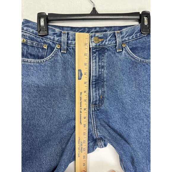 LL Bean Flannel Lined Double L Relaxed Fit Jeans Womens 12 Regular Blue Denim - Picture 7 of 8